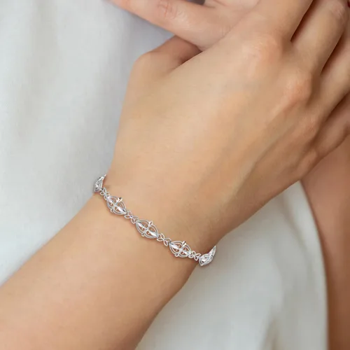 Miniatura 2 de IceCarats Pulsera de cadena de oro blanco de 14 quilates, Oro blanco, No es una piedra preciosa