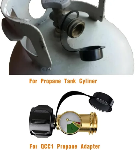 Miniatura 2 de A.I.FORCE 2 tapones de propano QCC1, correa de tapón de válvula de llenado LP OPD, fundas de protección de rosca QCC1 para tanque de propano