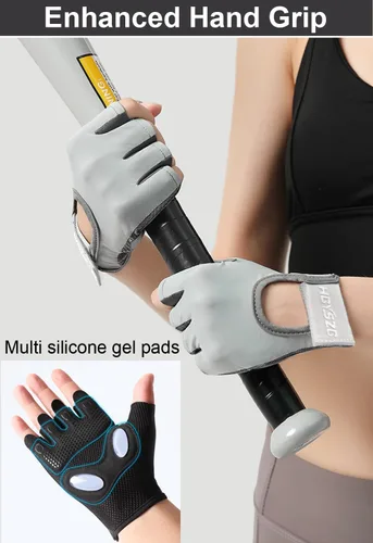 Miniatura 3 de SUJAYU Guantes de entrenamiento para mujeres y hombres, guantes de levantamiento de pesas para gimnasio Rosa