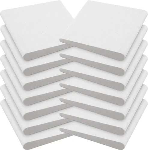 Jetec 14 Piezas Sellos de Esquina de Puerta Autoadhesivos Sello de Marco de Puerta Exterior Burlete Almohadilla de Esquina de Espuma Tope de Blanco