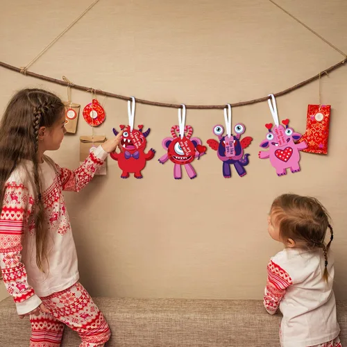 Miniatura 4 de Sumind 48 juegos de manualidades para el día de San Valentín para bricolaje, actividades de San Valentín, adornos colgantes de papel
