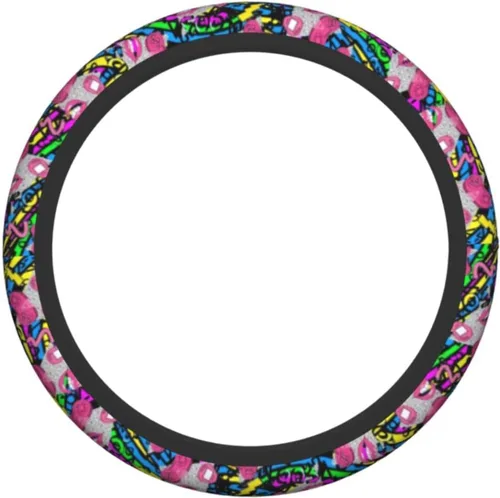 Miniatura 3 de La funda protectora universal elástica para volante estilo vintage de los años 80 y 90 es resistente al calor y antideslizante, adecuada