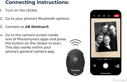 Miniatura 4 de Photomyne Obturador de cámara inalámbrico con clicker Control remoto del obturador de la cámara para teléfonos inteligentes iPhone y Android