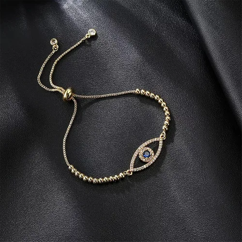 Miniatura 18 de Evil Eye Bracelets Hamsa Bracelet - 18K Gold Plated Adjustable Eye of Protection Bracelet Silver Evil Eye Amulet ojo Bracelet Gold Evil Eye Jewelry