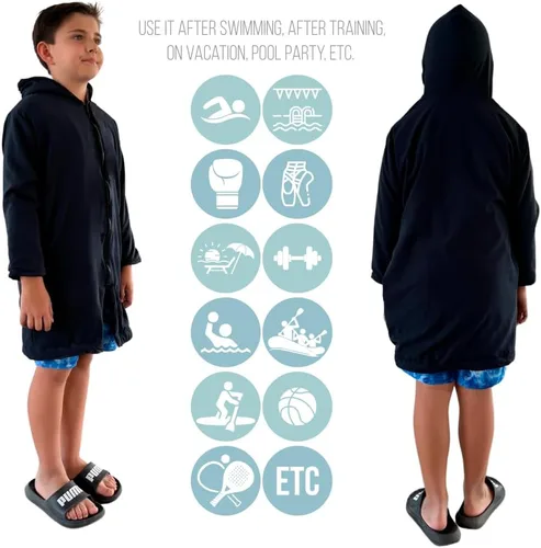 Miniatura 2 de MACAR Parka de natación impermeable con forro polar, ideal para actividades junto a la piscina y al aire libre