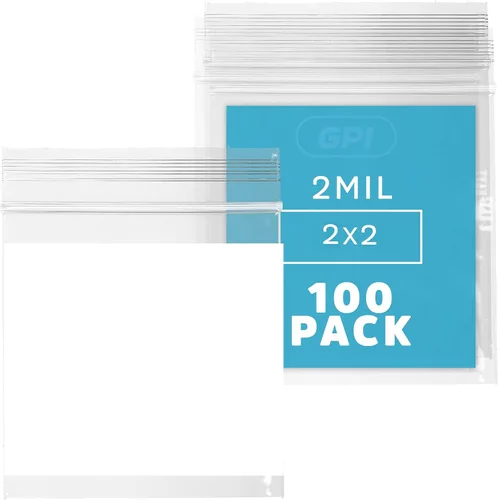 Miniatura 29 de GPI - Mini bolsas con cremallera de 1 x 1 pulgada, paquete de 1000 bolsas de plástico transparente con cierre con cremallera con bloque blanco