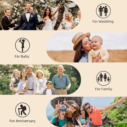 Miniatura 7 de Golden State Art, álbum de fotos de cuero sintético con capacidad para 200 fotos de 4 x 6 pulgadas con espacio para escribir notas, ideal para bodas