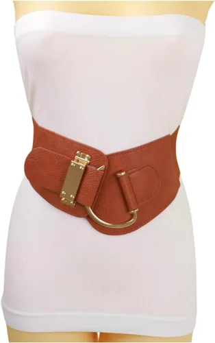 Miniatura 73 de TFJ - Cinturón ancho de moda para mujer, cintura alta, hebilla de gancho de metal dorado, talla XS, S, M, L, XL