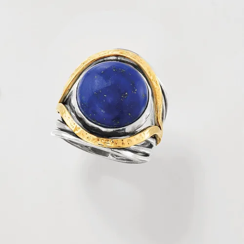 Miniatura 6 de Ross-Simons Pearl or Gemstone Openwork Ring in Silver and 14kt Yellow Gold