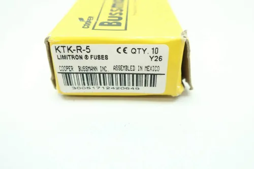 Miniatura 6 de Caja de 10 cartuchos COOPER BUSSMANN KTK-R-5 LIMITRON Fusible 5A AMP 600V-AC