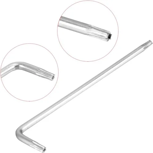 Miniatura 3 de uxcell Niquelado largo T10 de la forma de L de la llave de la llave de la llave de la estrella de Torx de la prueba