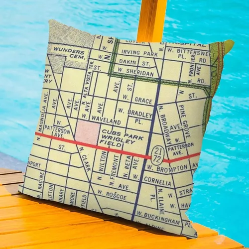 Miniatura 3 de Wrigley - Fundas de almohada impermeables para exteriores, diseño de mapa de campo, 24 x 24 pulgadas, diseño de mapas del mundo, fundas de cojín