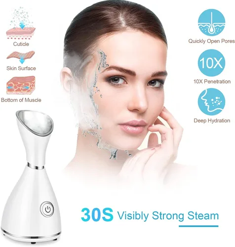 Miniatura 3 de Vaporizador facial para cara, vaporizador facial para limpieza profunda facial, vaporizador facial Nano Mister Set para senos nasales, desobstruye