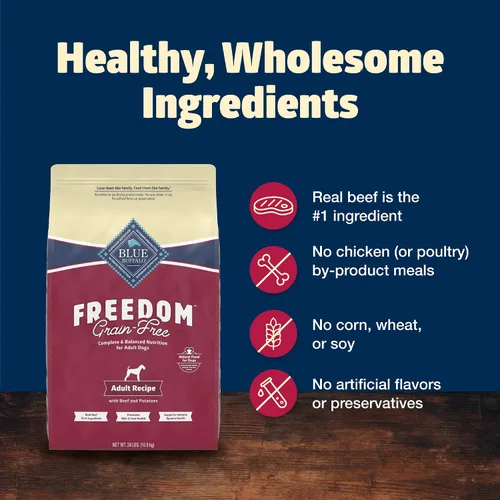 Miniatura 6 de Blue Buffalo Freedom - Alimento seco natural para perros adultos, sin granos, 24 libras