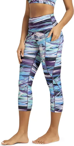 Miniatura 107 de ODODOS - Leggings capri de cintura alta para mujer con bolsillos, control de abdomen, no se transparentan, para entrenamiento atlético, running