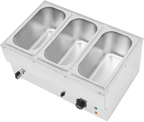 Miniatura 10 de Calentador de alimentos eléctrico comercial de 6 bandejas, 110 V, 850 W, de acero inoxidable, para encimera de bufé, vaporizador de vapor, mesa de 6