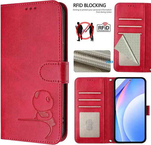Miniatura 5 de Leather Case Compatible with Moto E22i 4G Cover, Cute Panda Leather Wallet Flip Kickstand Phone Case with Card Holders Wrist Strap Shockproof Cover
