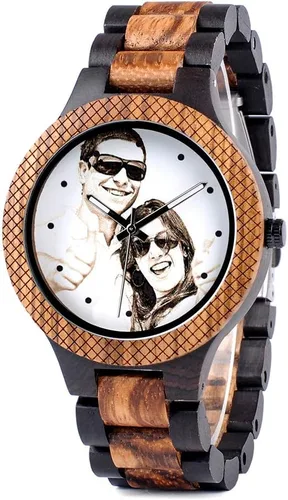 BOBO BIRD Relojes de madera grabados personalizados para hombre, relojes de pulsera casuales de cuarzo, para hombres, familiares, amigos, regalo