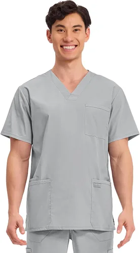 Miniatura 22 de Cherokee WW Professionals WW695 - Camisa de uniforme sanitario para hombre, con cuello en V