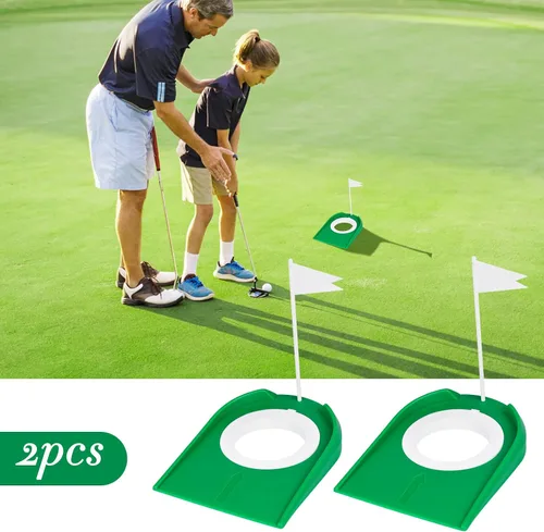 Miniatura 4 de Taza de golf con bandera, ayuda para entrenamiento de práctica, agujero de golf de plástico para niños y adultos, hogar, oficina, garaje, patio