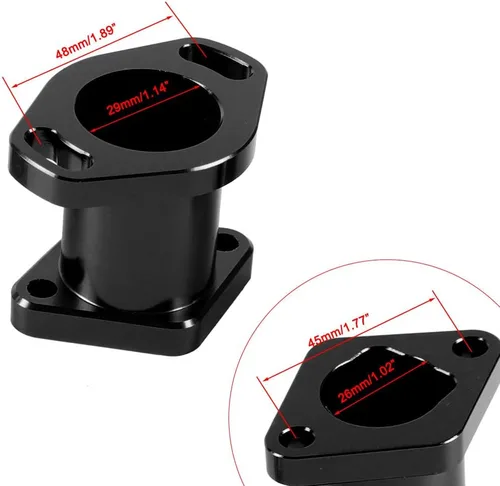 Miniatura 2 de Tubos de admisión de alto rendimiento CNC de aluminio con junta y tornillo para VM22 26mm Predator 196cc 212ccc CT200U Honda GX160 GX200 6.5HP OHV