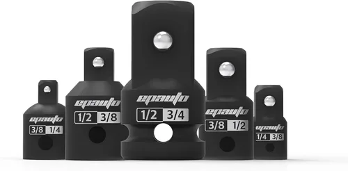 Miniatura 4 de EPAuto Juego de llaves métricas de impacto profundo de 1/2 pulgada, Cr-V, 6 puntos, 11 enchufes + 5 piezas, adaptador de enchufe de impacto y juego