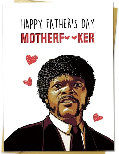 OJsensai Naughty Samuel L Jackson - Tarjeta para el día del padre, regalo de ficción de Pupl para amigo, regalo humorístico del día del padre para