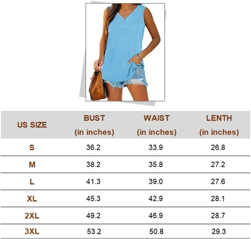 Miniatura 5 de WEESO Camisetas sin mangas de verano con cuello en V para mujer, con botones, ajuste holgado