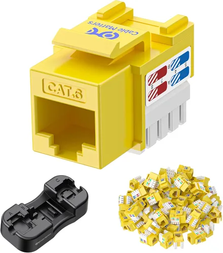 Miniatura 8 de [Con certificado UL] Paquete de 25 enchufes Keystone de presión Cable Matters Cat6 RJ45, Negro