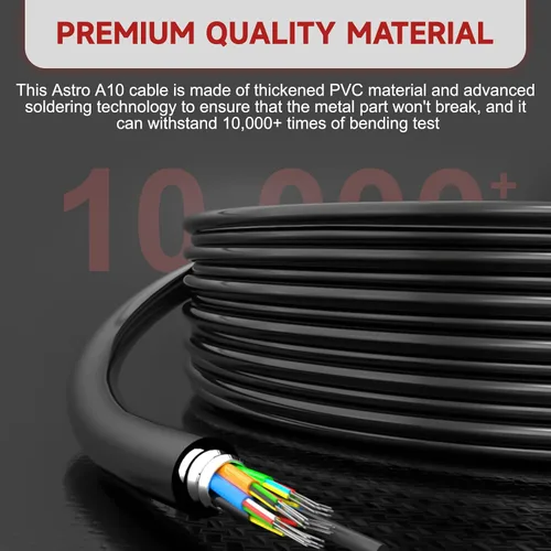Miniatura 5 de Cable auxiliar A50 con silencio en línea y control de volumen compatible con Astro A10, A30, A40 TR, A40, A50, cable de auriculares A40