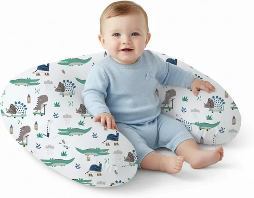 Miniatura 20 de Little Grape Land - Almohada de lactancia mejorada, lactancia materna y biberón durante 0 a 16 meses, funda suave lavable a máquina con relleno