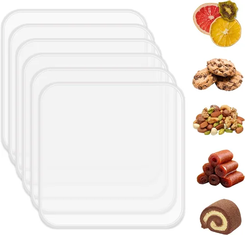Paquete de 6 bandejas deshidratadoras de silicona para líquidos, bandejas de cuero de frutas para deshidratador, alfombrillas antiadherentes de