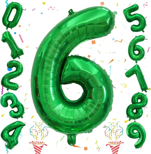Miniatura 91 de Globos de número azul pastel de 40 pulgadas, globo gigante autoinflable de aluminio número 5 de cumpleaños para niños, globos azul bebé para hombres