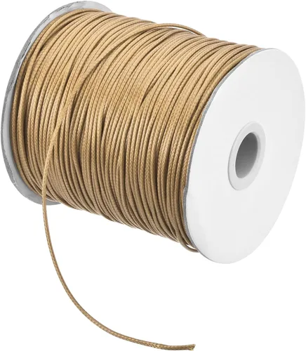Miniatura 30 de MECCANIXITY Cordón encerado de poliéster encerado de 0.031 in, cuerda de cera de 175 yardas para hacer pulseras, collares, cuentas, joyería y Caqui