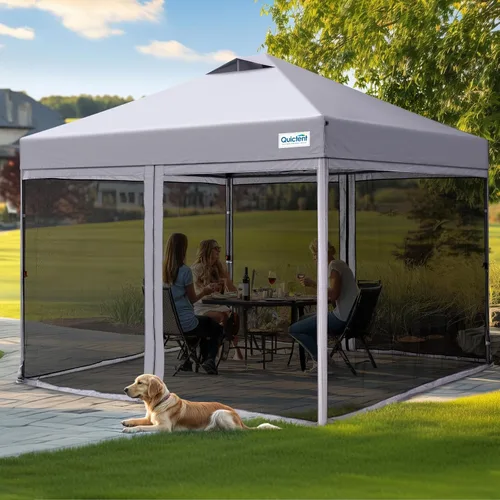 Miniatura 12 de Toldo desplegable Quictent Ez con pantalla de malla para carpa, con laterales de malla Canela