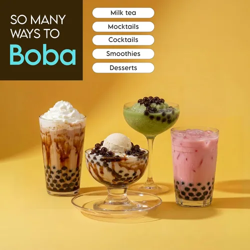 Miniatura 5 de Twrl Cobertura de té Boba de burbujas de azúcar morena – Perlas Boba taiwanesas, cobertura de tapioca estilo café, instantáneo, perfecto para té