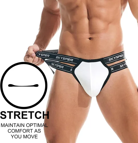 Miniatura 21 de SKYSPER Jock Strap Athletic Supporter para hombres Sexy Jockstrap Ropa interior masculina