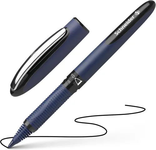 Miniatura 6 de Schneider One Business - Bolígrafo de punta rodante, punta ultra suave de 0,6 mm, barril azul, tinta negra, caja de 10 bolígrafos (183001)