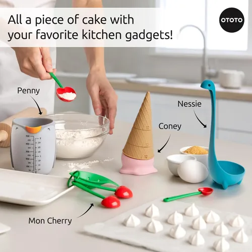 Miniatura 8 de OTOTO Coney Ice Cream Measuring Cups Set – Detachable Plastic Measuring Cup Set for Baking & Cooking, Cute Measuring Cups for Liquid, Cute Baking