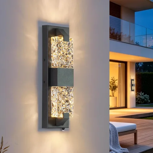 Miniatura 13 de Lámpara de pared inteligente para exteriores, lámpara exterior que cambia de color RGB, iluminación de pared exterior de carcasa de metal, luces