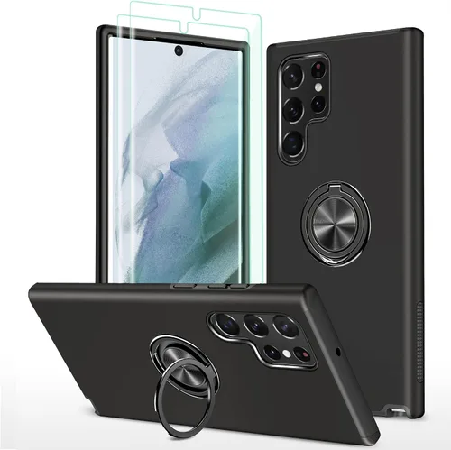 Funda para Samsung Galaxy S22 Ultra, S22 Ultra con protector de pantalla de TPU flexible autorreparable [2 unidades], funda invisible de grado