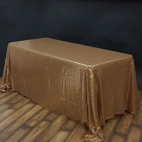Miniatura 28 de Tableclothsfactory Luxury Collection Duchess - Mantel rectangular de lentejuelas, 60 x 126 pulgadas, color plateado