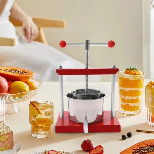 Prensa de vino de frutas, máquina de prensa de uva de acero inoxidable de 0.8 galones/3L para hacer vino, barriles de prensa manual de vino para