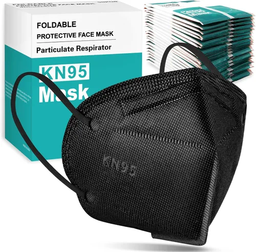 Mascarillas Kn95, paquete de 50, máscaras de seguridad contra el polvo envueltas individualmente, máscara de protección de 5 capas para adultos,
