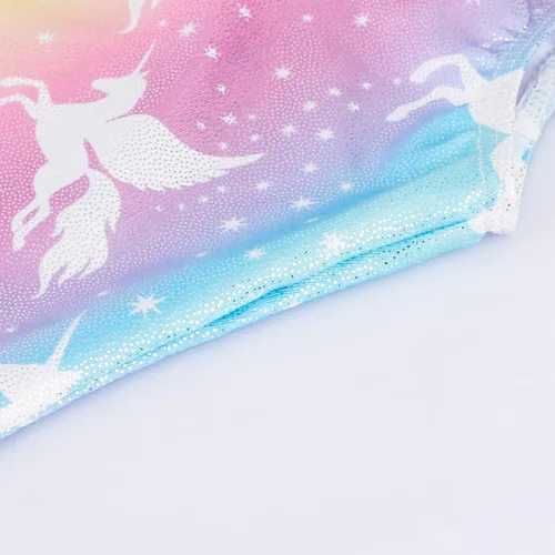 Miniatura 4 de HOZIY Leotardos de gimnasia con pantalones cortos para niñas pequeñas y niños pequeños, maillots de gimnasia, trajes de gimnasia con diseños