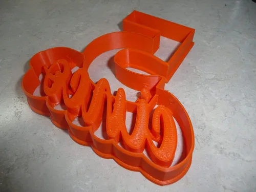 Miniatura 5 de NÚMERO CINCO 5 CON PALABRA CORTADOR DE GALLETAS 3D IMPRESO EN USA PR4125
