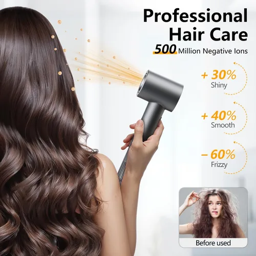 Miniatura 3 de Secador de Cabello - Secado Rápido de 1 Minuto, Secador de Alta Velocidad con 500 Millones de Iones Negativos, Sin Daño por Calor, Bajo Ruido