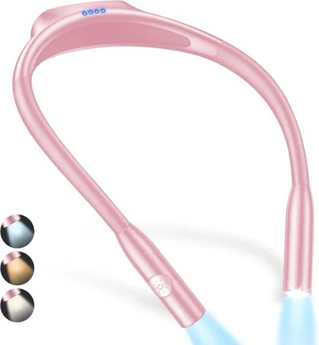 Miniatura 12 de Gritin - Luz de Lectura para el Cuello LED, Luz de Libro para Leer en la Cama - Cuidado de los Ojos, 3 Colores, Brillo Ajustable, Brazos Flexibles