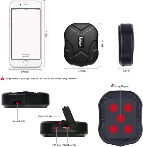 Miniatura 2 de Rastreador GPS para vehículos, dispositivo de seguimiento GPS magnético oculto para automóviles, motocicletas, camiones con seguimiento en tiempo