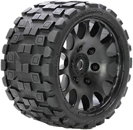 Miniatura 2 de Powerhobby Scorpion - Neumáticos/ruedas RC con cinturón Monster Truck con hexágono de 0.669 in (4) compuesto deportivo se adapta a: Arrma Outcast